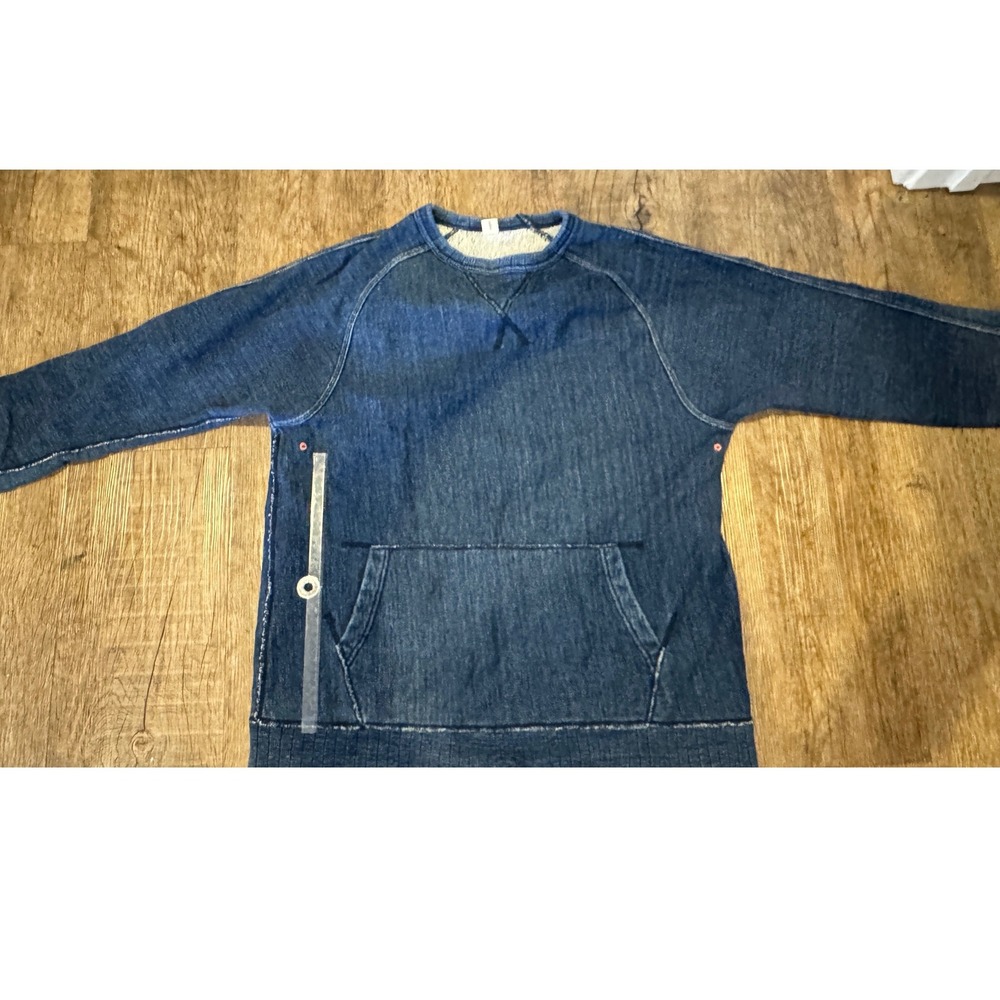 Pure Blue Japan Indigo Dyed French Terry Sweatshirt Mens 3 Blue Raglan Leaf Logo